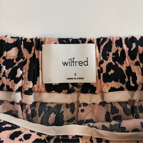Aritzia Wilfred Faun Tan and Black Leopard Print Wide Leg Pant - cheetah print - Picture 5 of 8